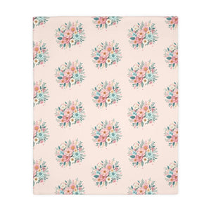 Floral Velveteen Microfiber Blanket – Soft Throw - Dipaliz - Blankets