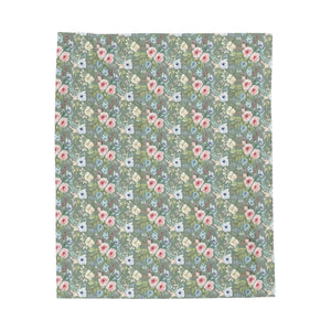 Vintage Floral Velveteen Plush Garden Sanctuary - Dipaliz - Blankets