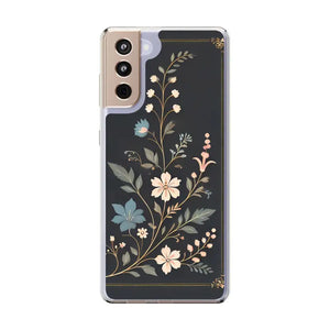 Stylish Floral Vines Clear Case - Elegant Phone Protection - Dipaliz - Samsung Galaxy S21 Plus / Without Gift Packaging