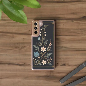 Stylish Floral Vines Clear Case - Elegant Phone Protection - Dipaliz - Samsung Galaxy S21 / Without Gift Packaging