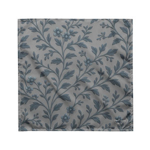 Greyish Blue All-over Print Bandana - Floral Vines - Dipaliz - Bandanas & Headties