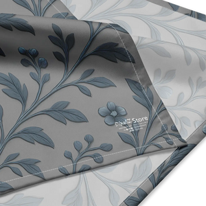 Greyish Blue All-over Print Bandana - Floral Vines - Dipaliz - Bandanas & Headties