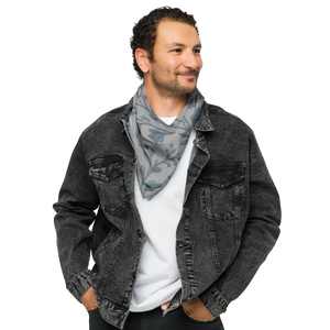 Greyish Blue All-over Print Bandana - Floral Vines - Dipaliz - Bandanas & Headties