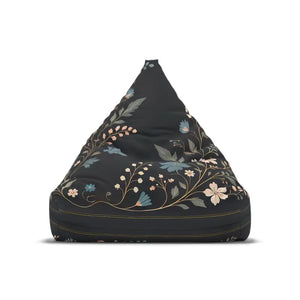 Black Bean Bag Chair Cover - Stunning Floral Vines - Dipaliz - 38’’ × 42’’ 29’’ / Without Insert - Slipcovers