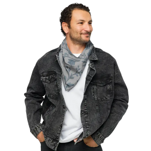 Floral Vines All-over Print Bandana Greyish Blue Upf50 - Dipaliz - Bandanas & Headties