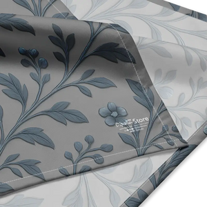 Floral Vines All-over Print Bandana Greyish Blue Upf50 - Dipaliz - Bandanas & Headties