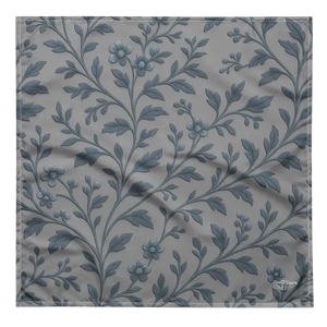 Floral Vines All-over Print Bandana Greyish Blue Upf50 - Dipaliz - l - Bandanas & Headties