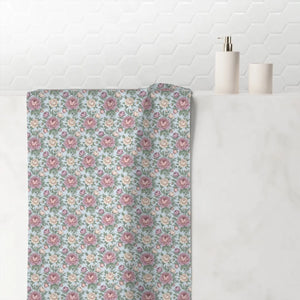 Floral Vintage Cotton Towel – Rose Beach - Dipaliz - Towels