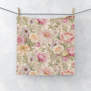 Vintage Face Towel – Pink Rose Cotton - Dipaliz - Hand Towels