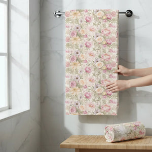 Vintage Rose Bath Towel – Soft Cotton - Dipaliz - Towels