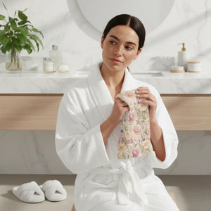 Rose Hand Towel – Organic Cotton Floral - Dipaliz - Towels