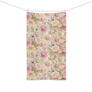 Rose Hand Towel – Organic Cotton Floral - Dipaliz - Towels