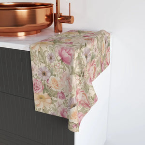 Rose Hand Towel – Organic Cotton Floral - Dipaliz - Towels