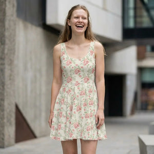 Floral Vintage Rose Skater Dress Garden Party Dipaliz - Dresses