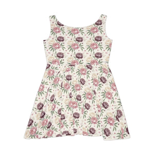 Vintage Roses Skater Dress – Pink Floral Print - Dipaliz - Dresses