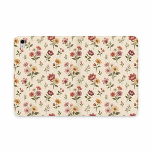 Floral Vintage Tablet Folio Case Vegan Leather - Mobile Phone Cases