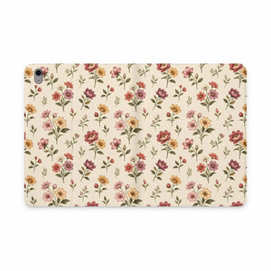 Floral Vintage Tablet Folio Case Vegan Leather - Mobile Phone Cases
