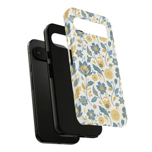 Phone Case - Floral Vintage Tough - Blue Yellow Garden - Dipaliz