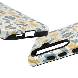 Phone Case - Floral Vintage Tough - Blue Yellow Garden - Dipaliz