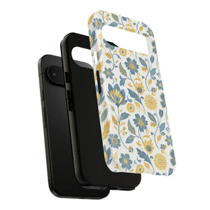 Phone Case - Floral Vintage Tough - Blue Yellow Garden - Dipaliz