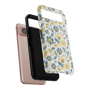 Phone Case - Floral Vintage Tough - Blue Yellow Garden - Dipaliz