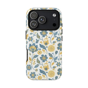 Phone Case - Floral Vintage Tough - Blue Yellow Garden - Dipaliz Iphone 17 Pro / Matte