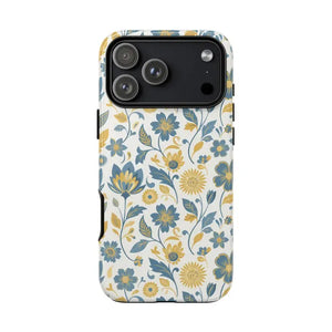 Phone Case - Floral Vintage Tough - Blue Yellow Garden - Dipaliz Iphone 17 Pro Max / Glossy