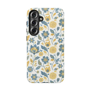 Phone Case - Floral Vintage Tough - Blue Yellow Garden - Dipaliz Samsung Galaxy S25 Plus / Matte