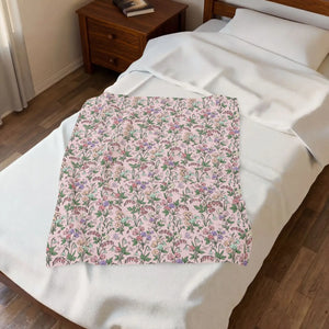 Floral Vintage Velveteen Plush Blanket - Dipaliz - Blankets
