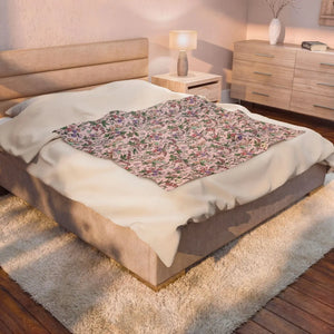 Floral Vintage Velveteen Plush Blanket - Dipaliz - Blankets