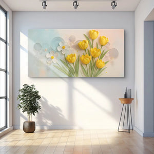 Tulip Wall Art – Eco Friendly Spring Canvas - Dipaliz - Paintings