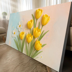 Tulip Wall Art – Eco Friendly Spring Canvas - Dipaliz - Paintings