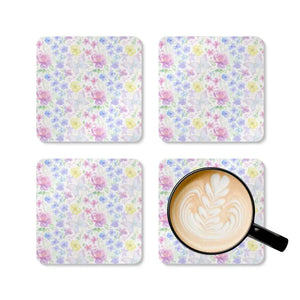 Trendy Coasters Garden Vibe Pastel Florals Natural Cork - Dipaliz - 3.75’’ × / Square