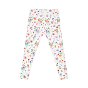Floral Watercolor Leggings - Spring Wildflower Print - Dipaliz - Gifts Online