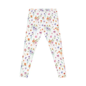 Floral Watercolor Leggings - Spring Wildflower Print - Dipaliz - Gifts Online