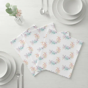 Watercolor Napkin Set – Pastel Floral Cotton - Dipaliz - Cloth Napkins