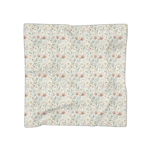 Floral Watercolor Scarf, Soft Pastel Wildflower Print - Scarves & Shawls
