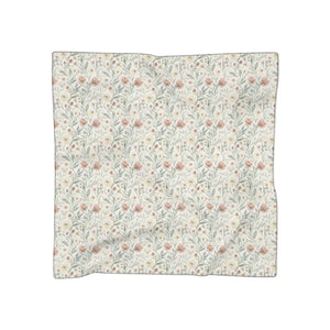 Floral Watercolor Scarf, Soft Pastel Wildflower Print - Scarves & Shawls
