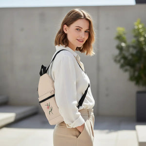 Floral Watercolor Sling Bag - Lightweight Crossbody with Pink Flower Accent - Cross Body Bags