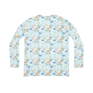 Floral Watercolor Long Sleeve – Cotton V-neck - Dipaliz - T-shirts