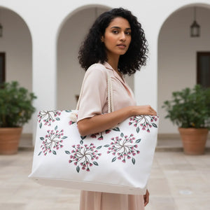 Floral Weekender Bag – Oversized Polyester - Dipaliz - Luggage & Bags