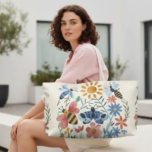 Floral Weekender Bag - Oversized Polyester Spring Bloom - Dipaliz - Luggage & Bags