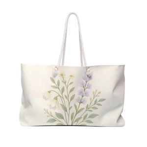 Floral Weekender Bag Soft Pastel Wildflower Tote Dipaliz - 24’’ × 13’’ - Bags