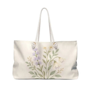 Floral Weekender Bag Soft Pastel Wildflower Tote Dipaliz - 24’’ × 13’’ - Bags