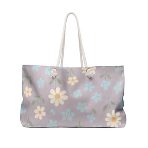 Floral Weekender Bag with Cream Rope Handles by Dipaliz - 24’’ × 13’’ - Tote Bags