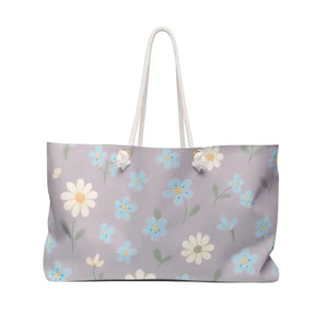 Floral Weekender Bag with Cream Rope Handles by Dipaliz - 24’’ × 13’’ - Tote Bags