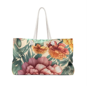 Vibrant Floral Weekender Tote Bag Durable Fabric - Dipaliz - 24’’ × 13’’ - Bags