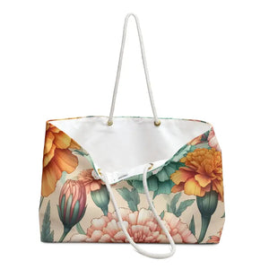 Vibrant Floral Weekender Tote Bag Durable Fabric - Dipaliz - 24’’ × 13’’ - Bags