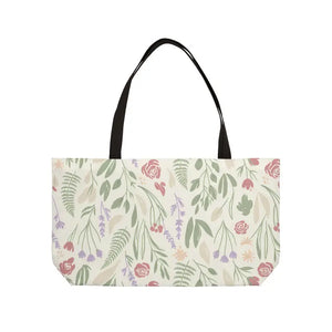 Bags - Floral Weekender Tote Bag - Pastel Botanical Travel - Dipaliz 24’’ × 13’’
