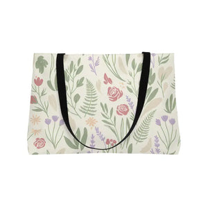 Bags - Floral Weekender Tote Bag - Pastel Botanical Travel - Dipaliz 24’’ × 13’’